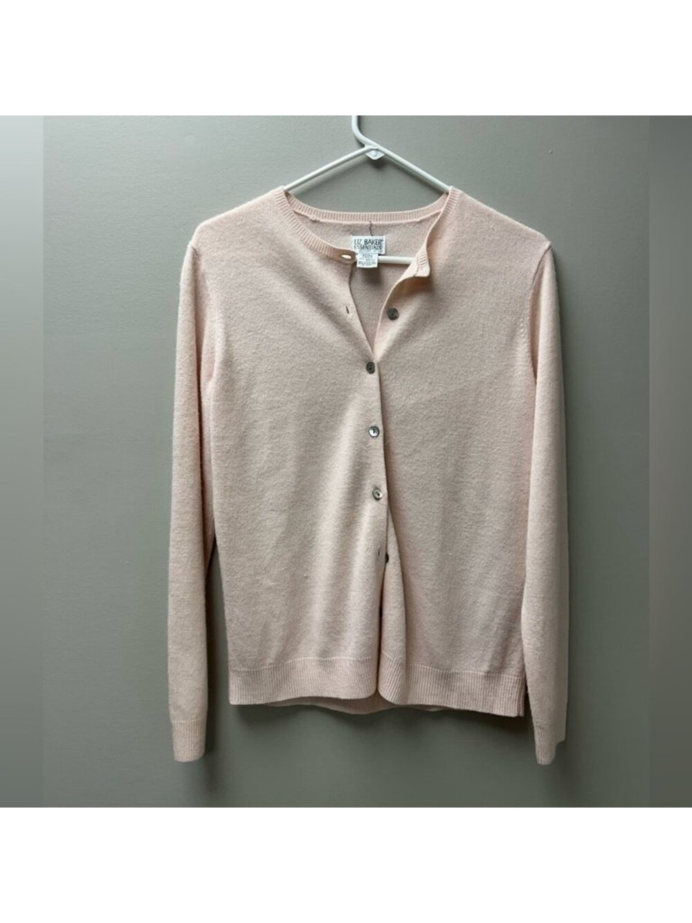 Vintage Liz Baker Essentials Pink Button Up‎ Cardigan